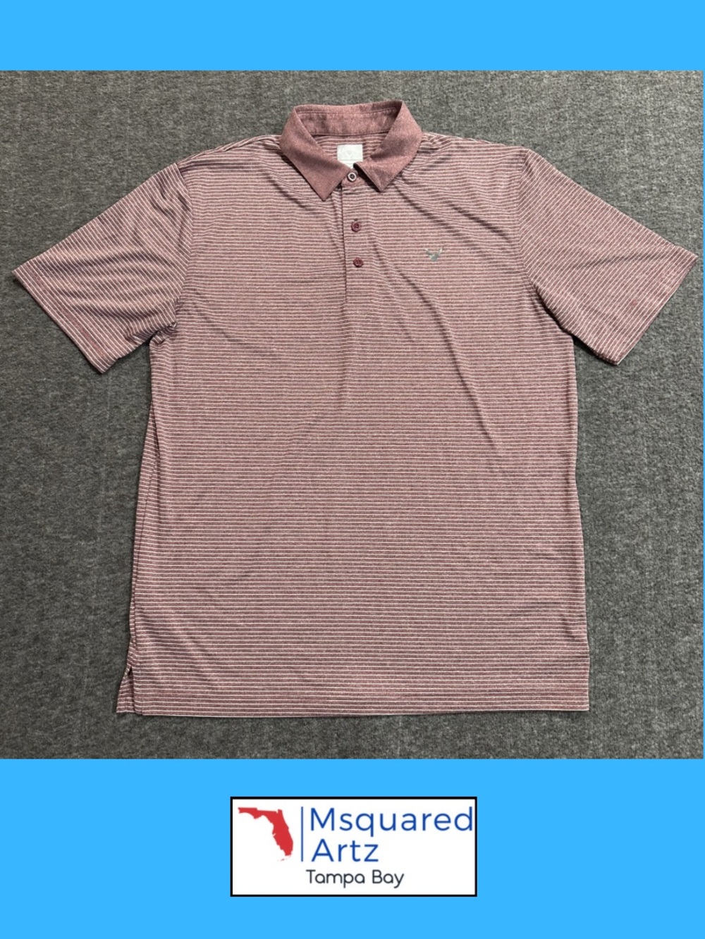 Callaway Opti-Dri Golf Polo Shirt Men's Medium Burgundy Striped Performance Polo